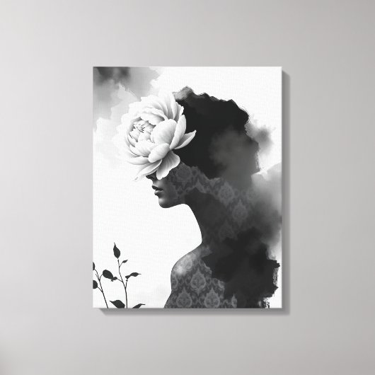 Abstract Modieus Portret  Canvas Afdruk (Voorkant)