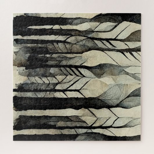 Abstract moeilijk bos legpuzzel (Horizontaal)