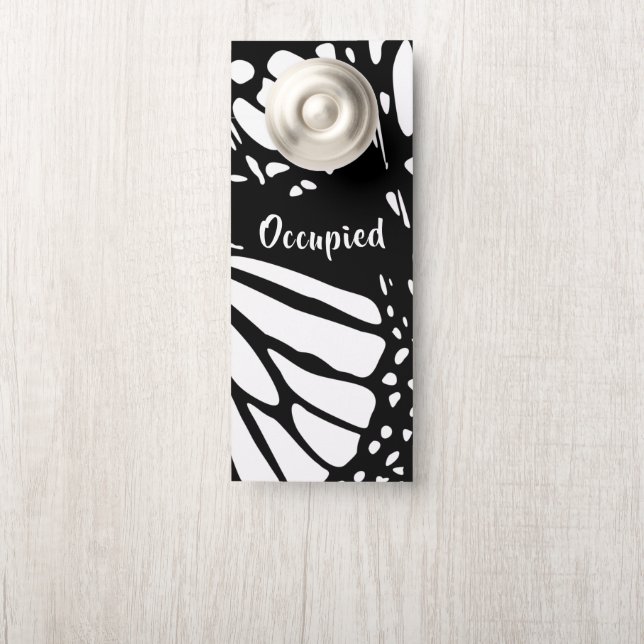 Abstract monboogvlinder - bezet/bezinkend deurhanger (Op knop)