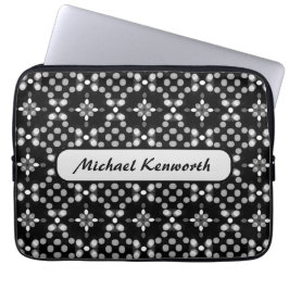Abstract Monochrome Bokeh Stippen Patroon Laptop Sleeve