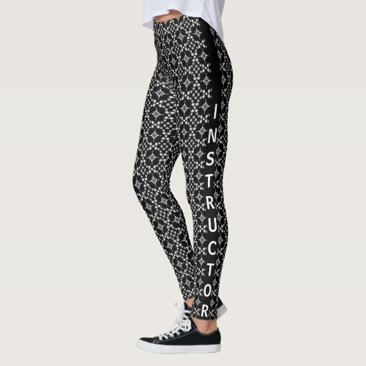 Abstract Monochrome Bokeh Stippen Patroon Leggings (Links)