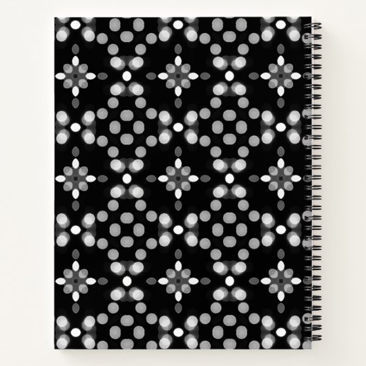 Abstract Monochrome Bokeh Stippen Patroon Notitieboek (Achterkant)