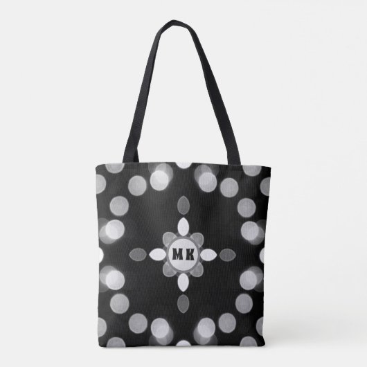 Abstract Monochrome Bokeh Stippen Patroon Tote Bag (Achterkant)