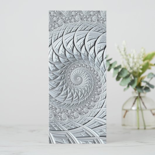 Abstract Monochrome grijs Spiral Fractal Bladwijze (Staand voorkant)