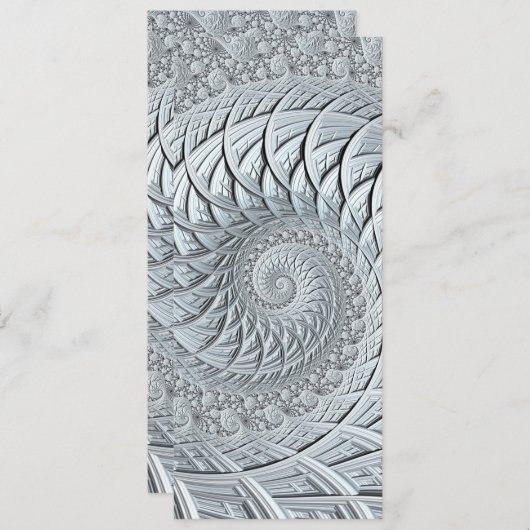 Abstract Monochrome grijs Spiral Fractal Bladwijze (Voorkant / Achterkant)