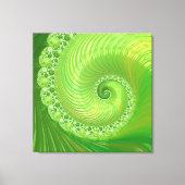 Abstract Monochrome groene wervelfractal Canvas Afdruk (Voorkant)
