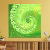 Abstract Monochrome groene wervelfractal Canvas Afdruk (Insitu (Woonkamer))