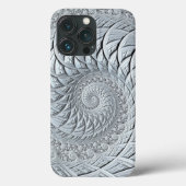Abstract Monochrome lichte grijze spiraalfractie Case-Mate iPhone Case (Achterkant)
