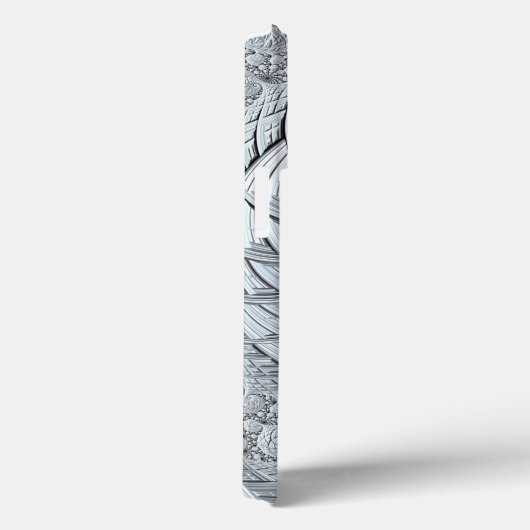 Abstract Monochrome lichte grijze spiraalfractie Case-Mate iPhone Case (Achterkant / Rechts)