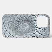 Abstract Monochrome lichte grijze spiraalfractie Case-Mate iPhone Case (Achterkant (horizontaal))