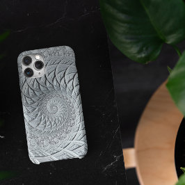 Abstract Monochrome lichte grijze spiraalfractie Case-Mate iPhone Case