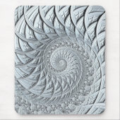 Abstract Monochrome lichte grijze spiraalfractie Muismat (Voorkant)