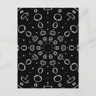 Abstract Monochrome White Mandala Geometric Patter Briefkaart
