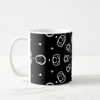 Abstract Monochrome White Mandala Geometric Patter Koffiemok