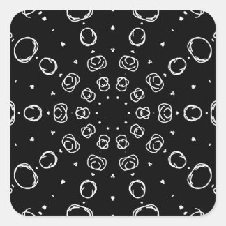 Abstract Monochrome White Mandala Geometric Patter Vierkante Sticker