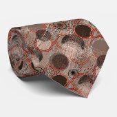 Abstract monochroom bruin met polka dots stropdas (Opgerold)