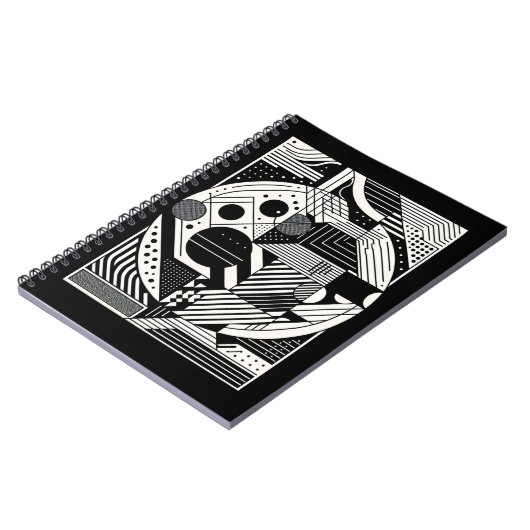 Abstract monochroom Notitieboek (Linkerzijde)