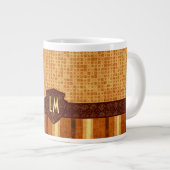 Abstract monogram amberbruin Oranje patroon Grote Koffiekop (Voorkant rechts)