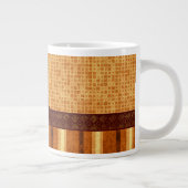 Abstract monogram amberbruin Oranje patroon Grote Koffiekop (Rechts)