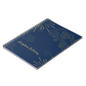 Abstract monogram Elegant Navy Blue Gold Chic Notitieboek (Linkerzijde)