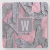 Abstract monogram gepersonaliseerde geometrische p stenen onderzetter (Voorkant)