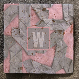 Abstract monogram gepersonaliseerde geometrische p stenen onderzetter