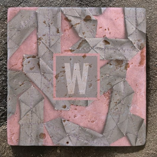 Abstract monogram gepersonaliseerde geometrische p stenen onderzetter