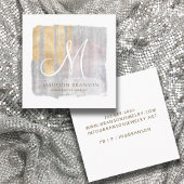 Abstract Monogram Goud Roze Blauw Sieraden Designe Vierkante Visitekaartje