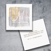 Abstract Monogram Goud Roze Blauw Sieraden Designe Vierkante Visitekaartje