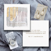 Abstract Monogram Goud Roze Blauw Sieraden Designe Vierkante Visitekaartje
