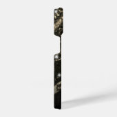 Abstract monogram goudfaux sparline zwart iPhone hoesje (Rechterkant)