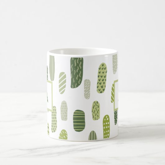 Abstract monogram groen pastel koffiemok (Center)