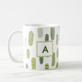 Abstract monogram groen pastel koffiemok (Links)