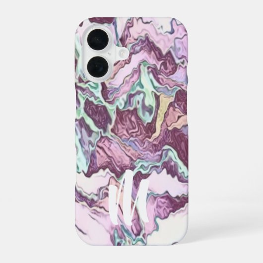 Abstract monogram iPhone 16 hoesje (Achterkant)