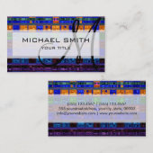 Abstract monogram kleurig mozaïekpatroon visitekaartje (Voorkant / Achterkant)