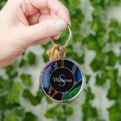 Abstract monogram met meerdere kleuren Gold Agate Sleutelhanger (Hand)