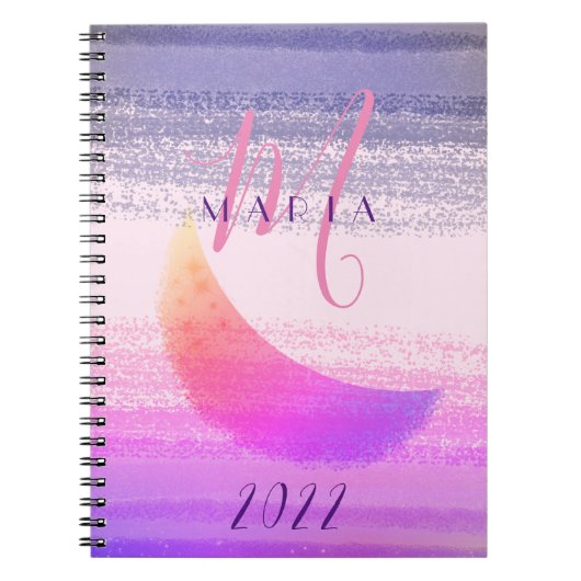 Abstract monogram met stijlvolle, stijlvolle Ombre Notitieboek (Voorkant)