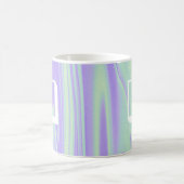 Abstract Monogram Naam Marmer Paarse Groen Koffiemok (Center)