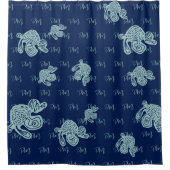 Abstract Monogram Pattern Douchegordijn (Voorkant)