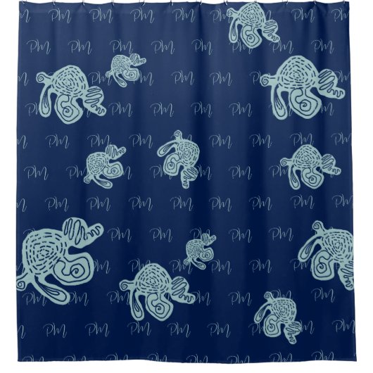 Abstract Monogram Pattern Douchegordijn (Voorkant)