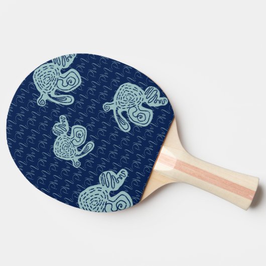 Abstract Monogram Pattern Tafeltennisbatje (Zijkant)