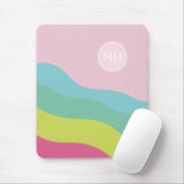 Abstract monogram regenboog trendy kleurrijk muismat (Met muis)