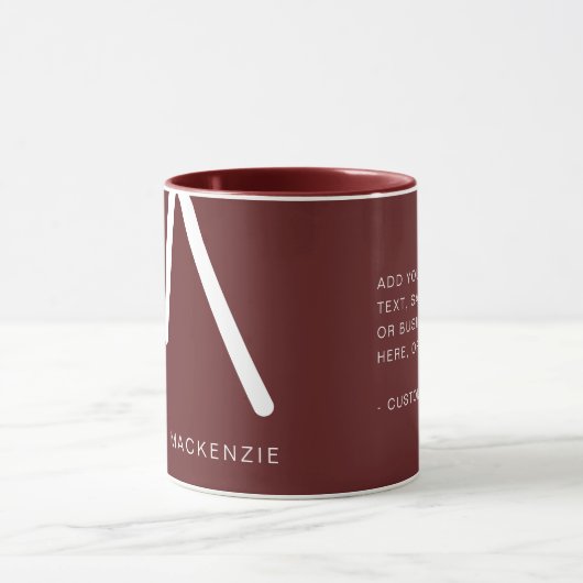 Abstract monogram rood en wit mok (Midden)