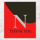 Abstract  monogram rood en zwart wijn etiket (Enkel label)