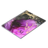 Abstract Monogram Roze Zwart Goud Alcoholinkt Notitieboek (Linkerzijde)