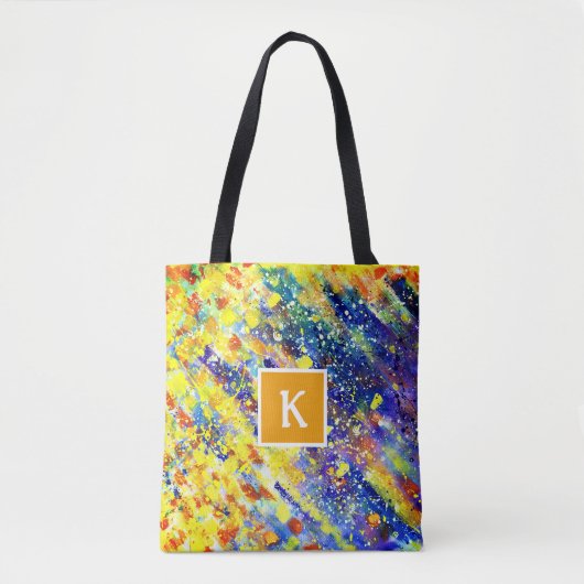 Abstract monogram voor Bright Vette kleuren Tote Bag (Voorkant)