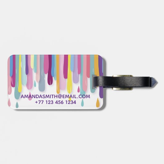 Abstract monogram voor kleurrijke verf bagagelabel (Achterkant horizontaal)