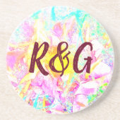 Abstract monogram zandsteen onderzetter (Voorkant)