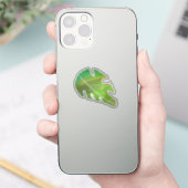 Abstract Monstera Leaf Liquid Green Sticker (Telefoon)