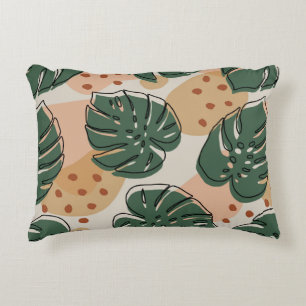 Abstract monstera-patroon. Moderne naadloze pa Accent Kussen